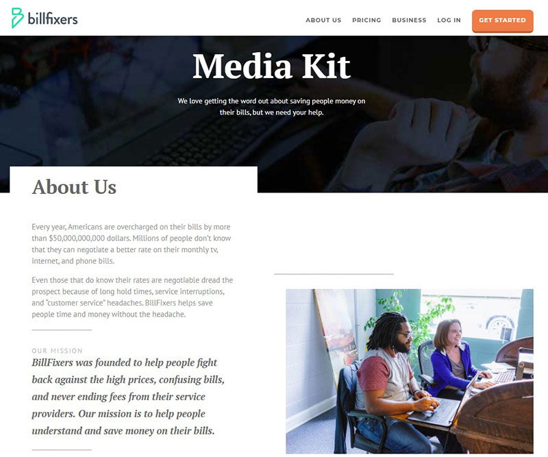 BillFixers - fixed the Media kit problem