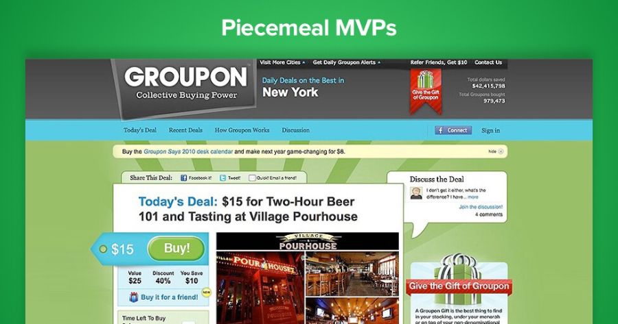 Groupon landing page